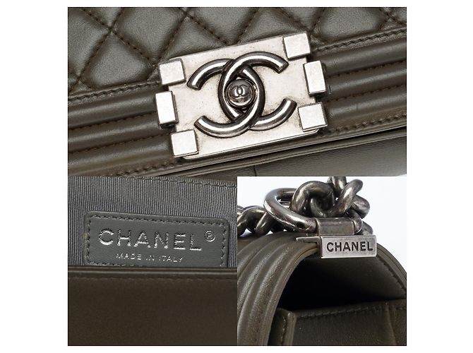 CHANEL Boy Bag in Khaki Leather - 101203 - view 5