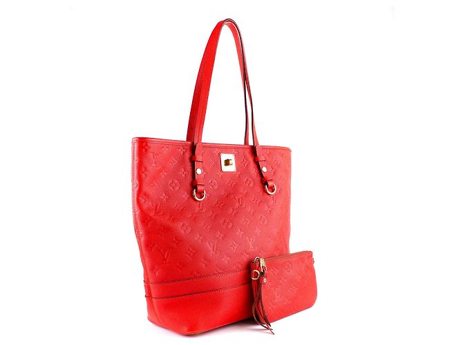 LOUIS VUITTON - Citadine tote bag in embossed red grained leather - view 2