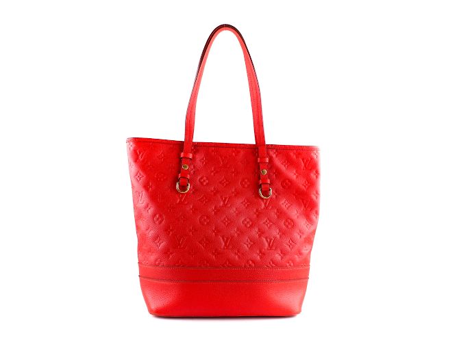 LOUIS VUITTON - Citadine tote bag in embossed red grained leather - view 3