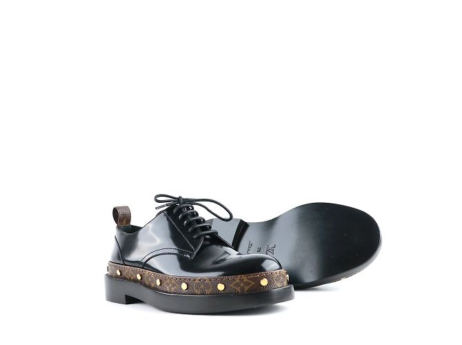 LOUIS VUITTON - Mocassini Richelieu in pelle verniciata nera (taglia 36) Nero - vista 2