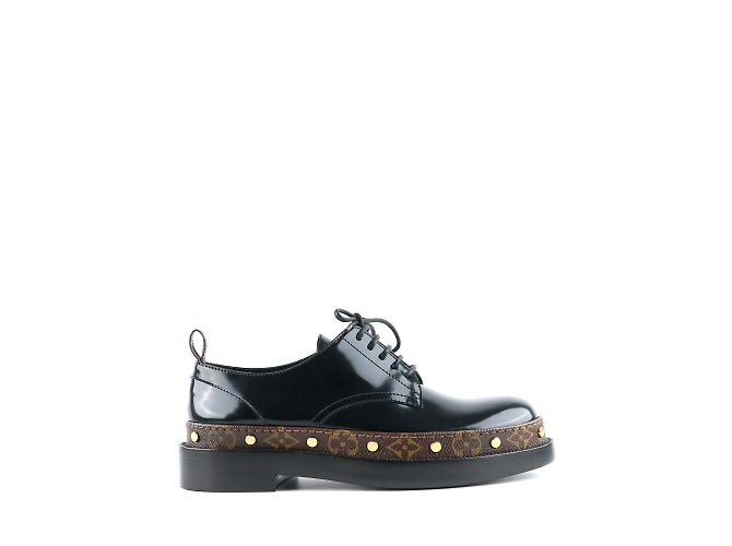 LOUIS VUITTON - Mocassini Richelieu in pelle verniciata nera (taglia 36) Nero - vista 3