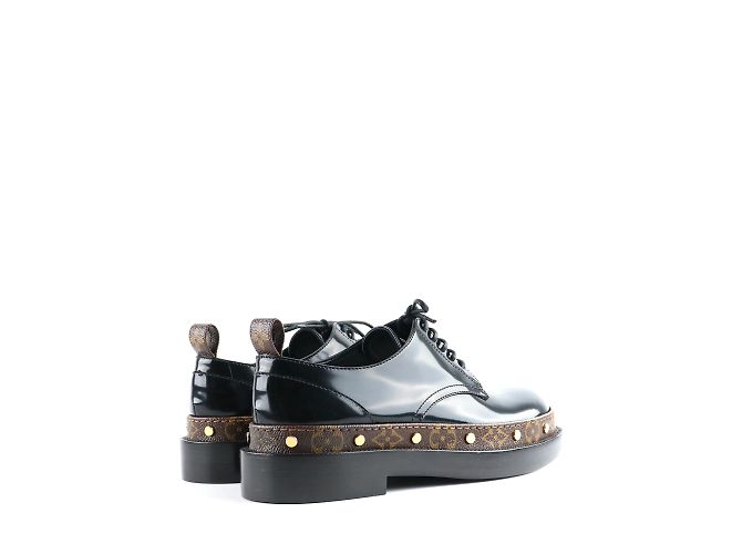LOUIS VUITTON - Mocassini Richelieu in pelle verniciata nera (taglia 36) Nero - vista 4