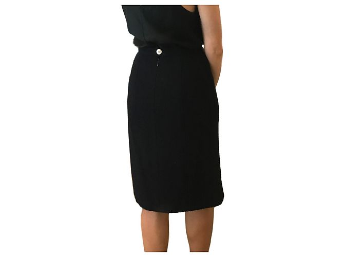 Chanel terno de saia de lã boucle Azul marinho Azul escuro - vista 12