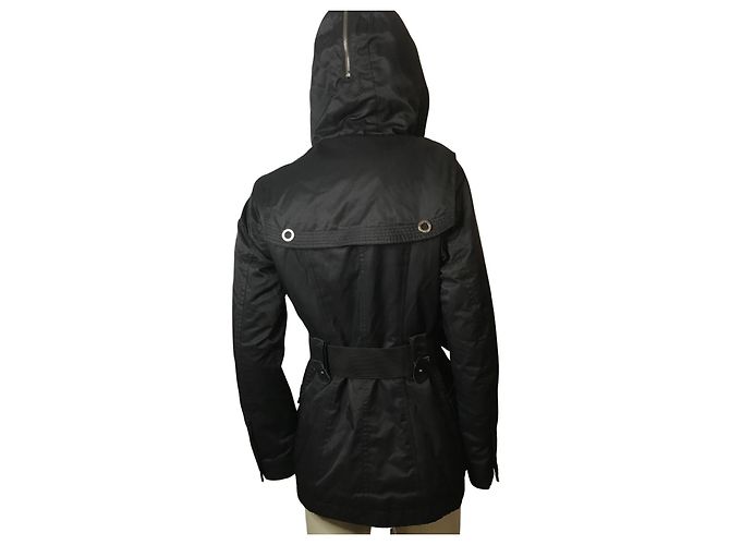 Parka Guess Negra de Algodón y Nylon Negro - vista 4