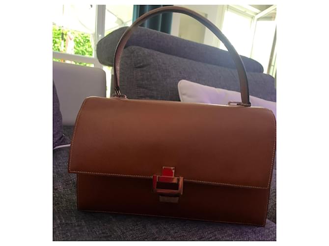 Borsa Hermès Camel in pecarì e agnello Cammello - vista 7