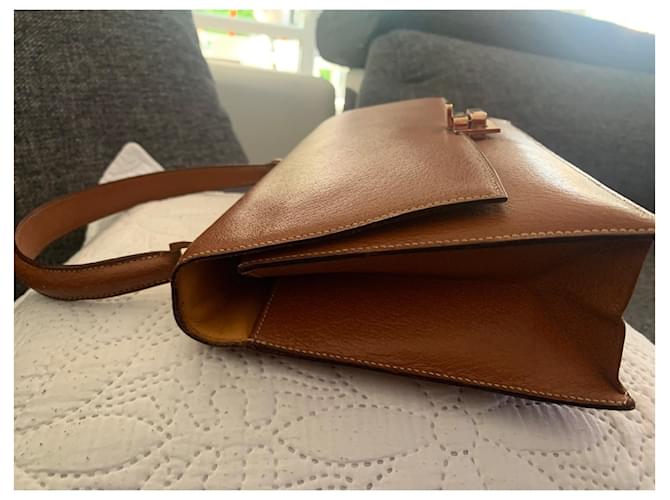 Borsa Hermès Camel in pecarì e agnello Cammello - vista 9