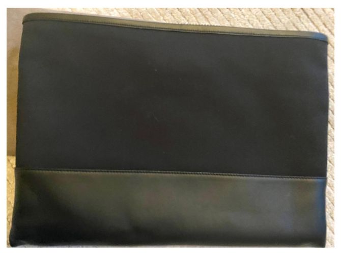 Pochette Bottega Veneta in pelle e tessuto nero - vista 10