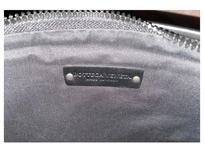 Pochette Bottega Veneta in pelle e tessuto nero - vista 7