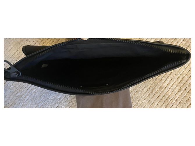 Pochette Bottega Veneta in pelle e tessuto nero - vista 9