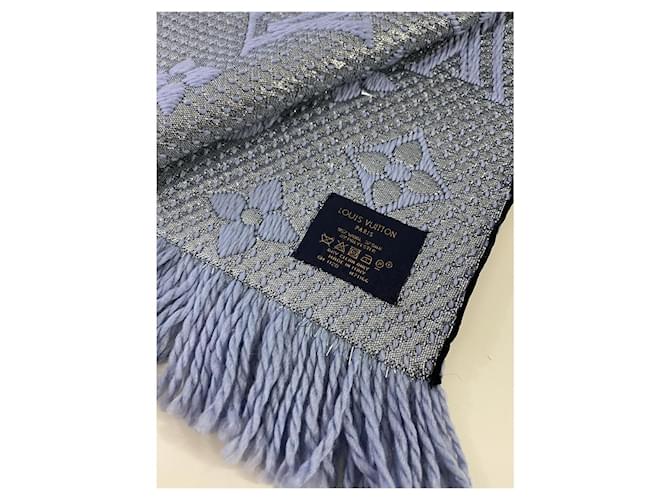 Louis Vuitton Sciarpa Logomania blu brillante - vista 3