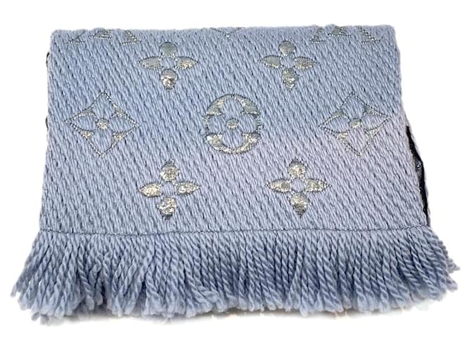 Louis Vuitton Sciarpa Logomania blu brillante - vista 4