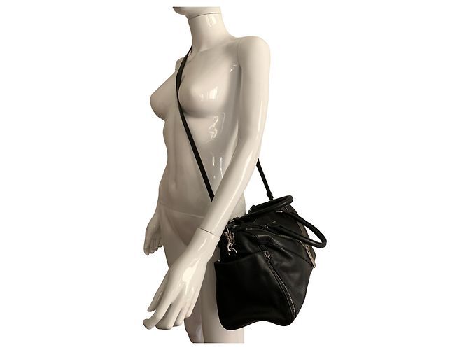 Sac style Boston en cuir noir Diesel - vue 14
