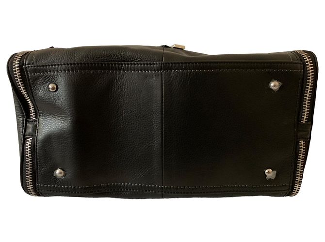Sac style Boston en cuir noir Diesel - vue 3