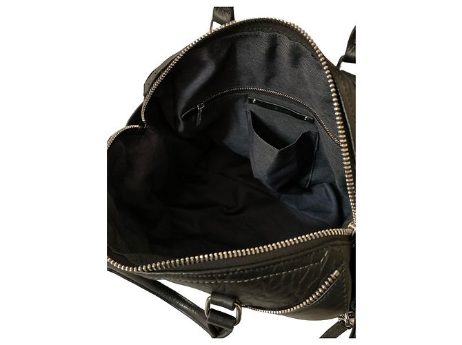 Sac style Boston en cuir noir Diesel - vue 8