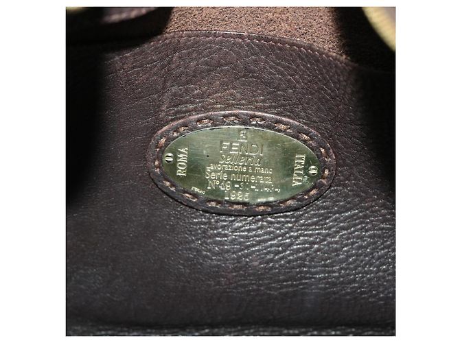 FENDI Borsa a tracolla Celeria in pelle 2modo marrone scuro 8BR582 auth 50271 - vista 18