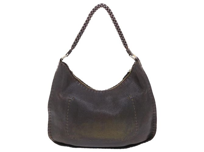 FENDI Borsa a tracolla Celeria in pelle 2modo marrone scuro 8BR582 auth 50271 - vista 2