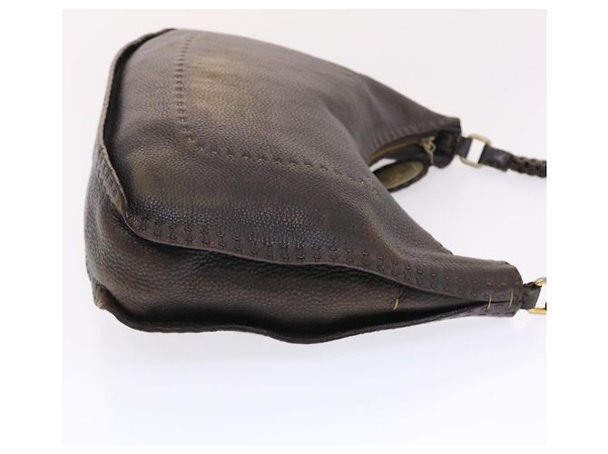 FENDI Borsa a tracolla Celeria in pelle 2modo marrone scuro 8BR582 auth 50271 - vista 3