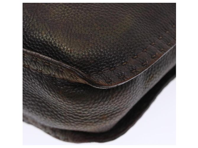 FENDI Borsa a tracolla Celeria in pelle 2modo marrone scuro 8BR582 auth 50271 - vista 8
