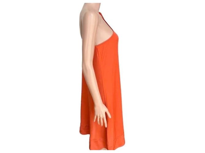 Diane Von Furstenberg DvF Vintage Giri einschultriges Kleid Orange - Ansicht 2