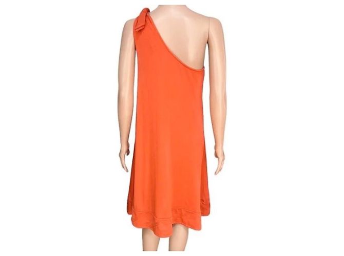 Diane Von Furstenberg DvF Vintage Giri einschultriges Kleid Orange - Ansicht 3