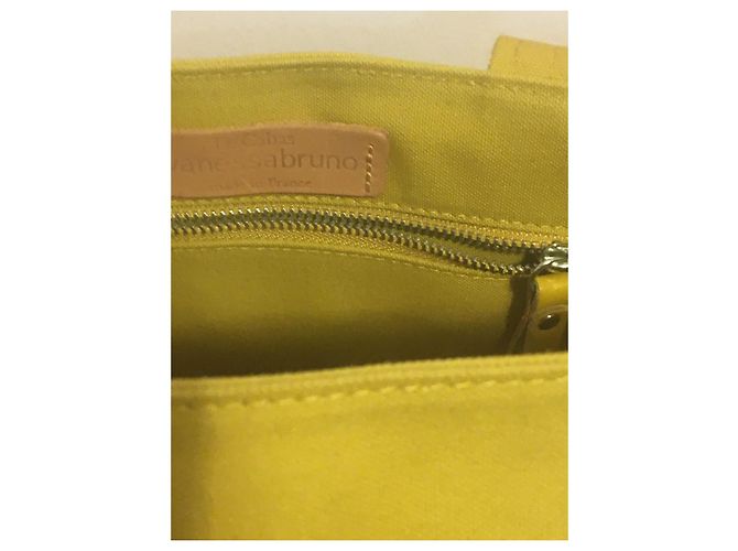 Borsa tote Vanessa Bruno in tela di cotone gialla Giallo - vista 2