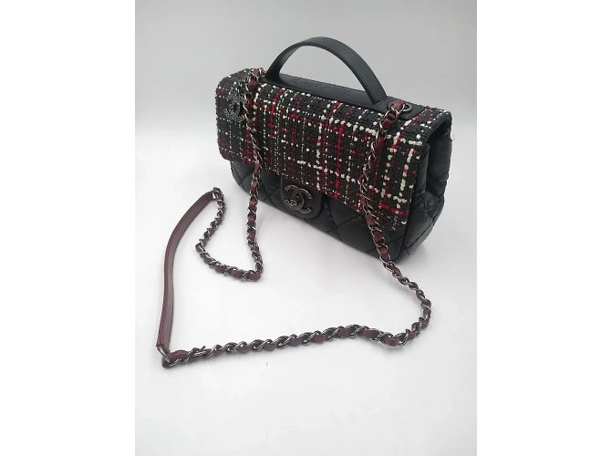 CHANEL Airlines - Bolsa com aba com alça superior em couro de bezerro envelhecido e acolchoado - Grande NOVO Multicor - vista 3