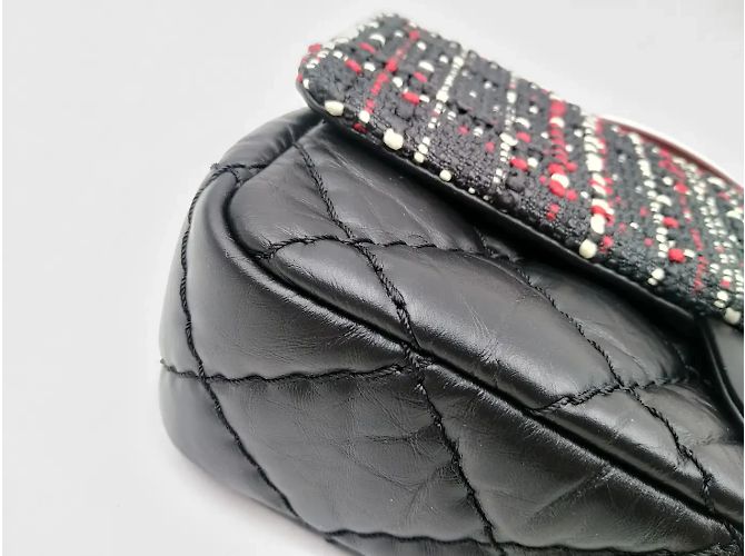 CHANEL Airlines - Bolsa com aba com alça superior em couro de bezerro envelhecido e acolchoado - Grande NOVO Multicor - vista 5