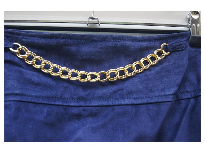 Falda Céline de ante azul - vista 2