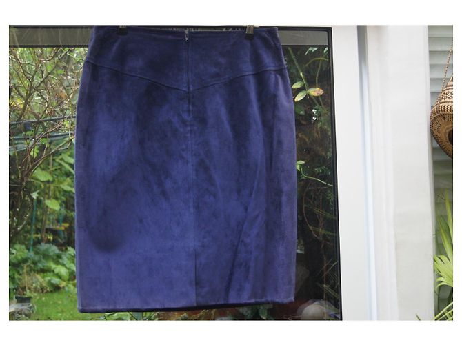 Falda Céline de ante azul - vista 3