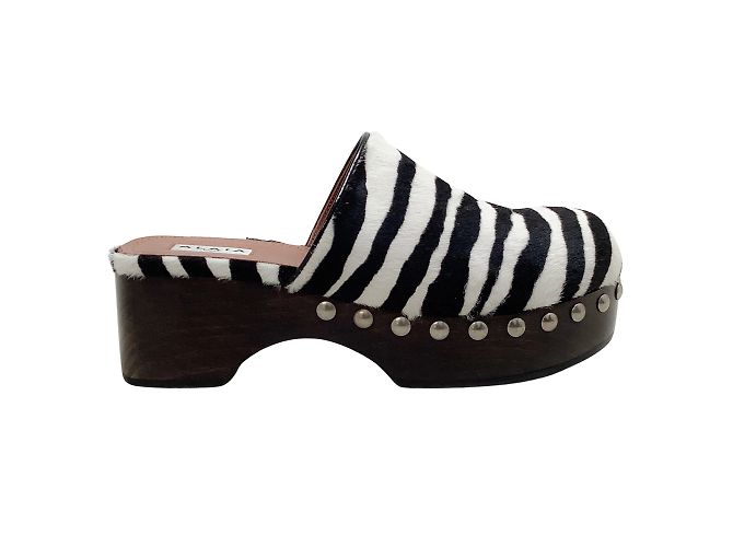 Alaïa alaia blanco / Zuecos Pony Cebra Negros - vista 2