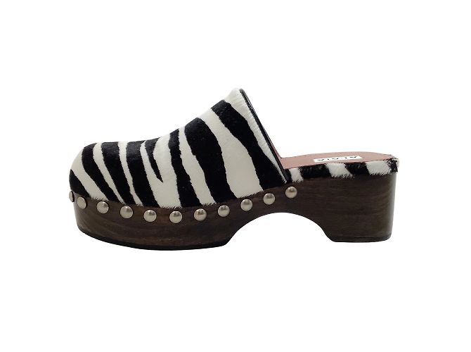 Alaïa alaia blanco / Zuecos Pony Cebra Negros - vista 3