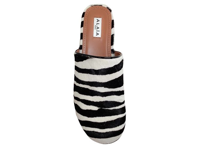 Alaïa alaia blanco / Zuecos Pony Cebra Negros - vista 4