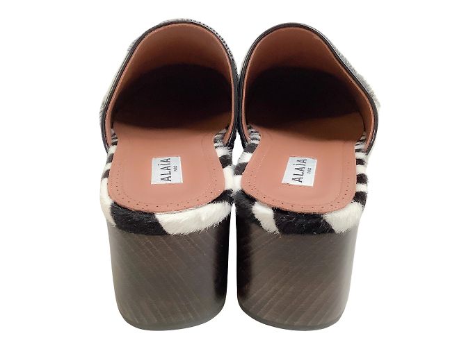 Alaïa alaia blanco / Zuecos Pony Cebra Negros - vista 5