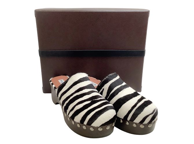 Alaïa alaia blanco / Zuecos Pony Cebra Negros - vista 6