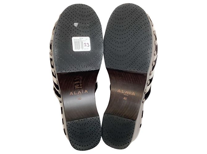 Alaïa alaia blanco / Zuecos Pony Cebra Negros - vista 7