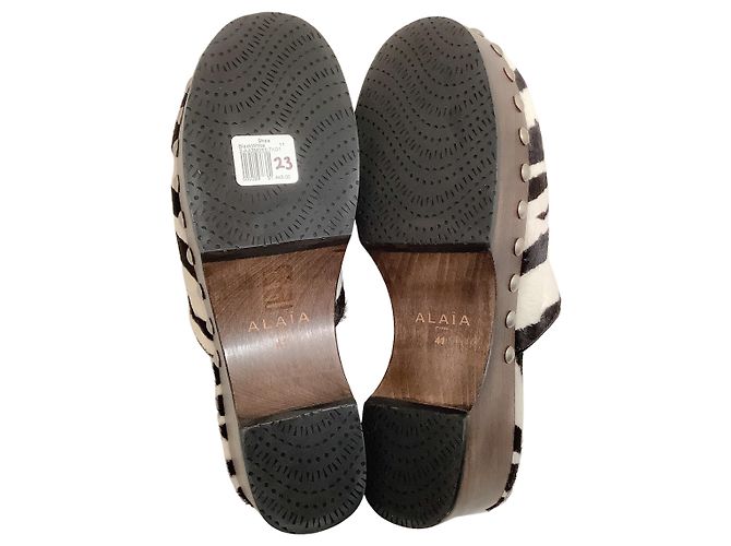 Alaïa alaia blanco / Zuecos Pony Cebra Negros - vista 8