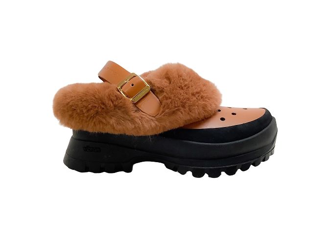 Stella Mc Cartney Zoccoli Traccia Traforati In Pelliccia Sintetica Marrone Stella McCartney - vista 2