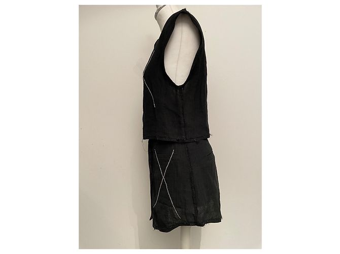 Completo top e gonna nero Filles à Papa in cotone - vista 6
