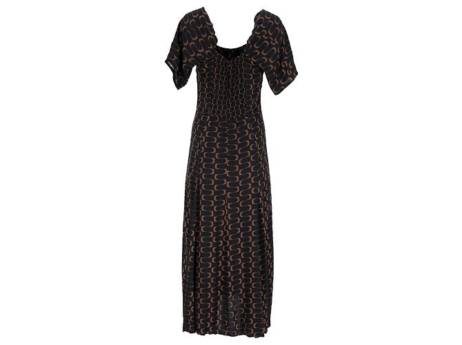 Bedrucktes Midikleid von Reformation aus schwarzer Viskose - Ansicht 3