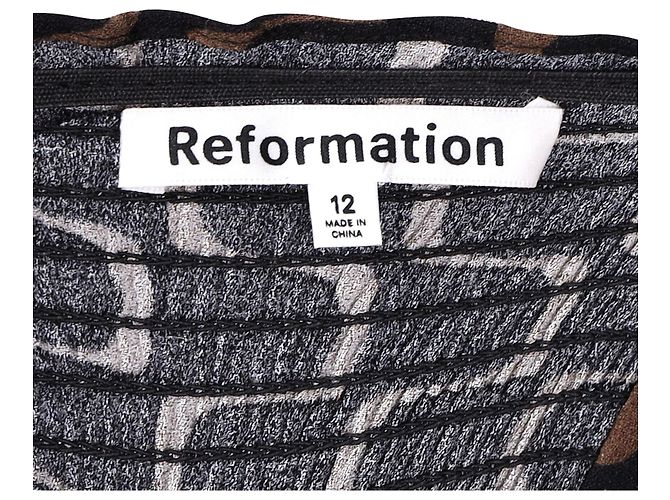 Bedrucktes Midikleid von Reformation aus schwarzer Viskose - Ansicht 4