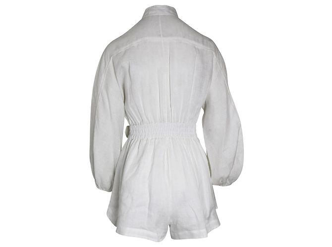 Pagliaccetto Zimmermann con cintura in lino bianco - vista 3