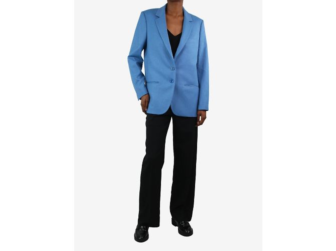 Indress Blazer blu monopetto in lana - taglia UK 8 - vista 2