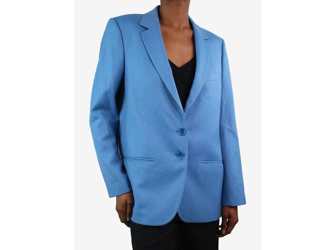 Indress Blazer blu monopetto in lana - taglia UK 8 - vista 4