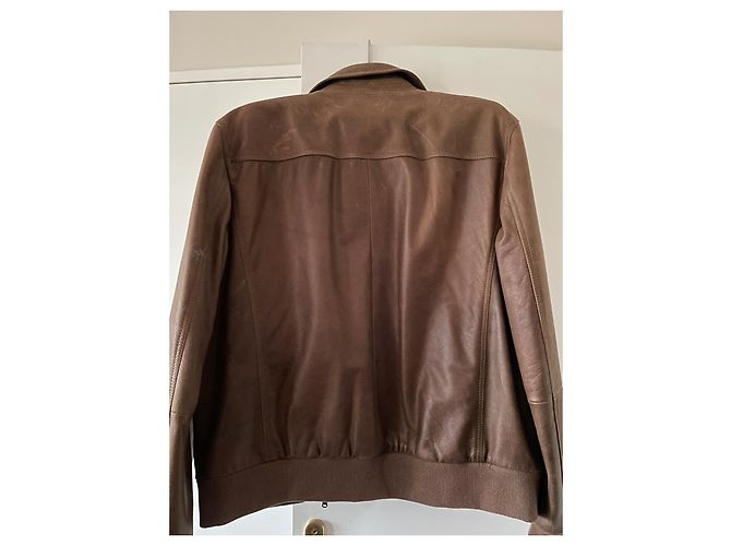 Autre Marque Eden Park Herren-Lederjacke Braun - Ansicht 3