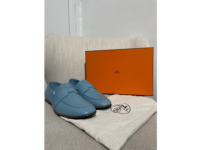 Hermès HERMES Pantoletten & Clogs T.EU 40 Leder Blau - Ansicht 7