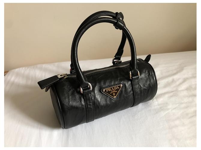 Borsa Barrel Prada in pelle nera Nero - vista 11