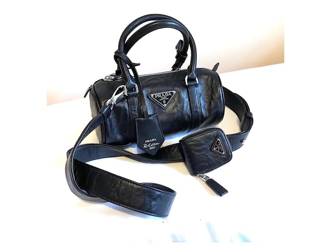 Borsa Barrel Prada in pelle nera Nero - vista 12