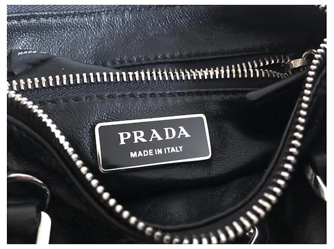 Borsa Barrel Prada in pelle nera Nero - vista 4