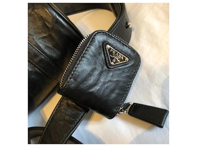 Borsa Barrel Prada in pelle nera Nero - vista 6