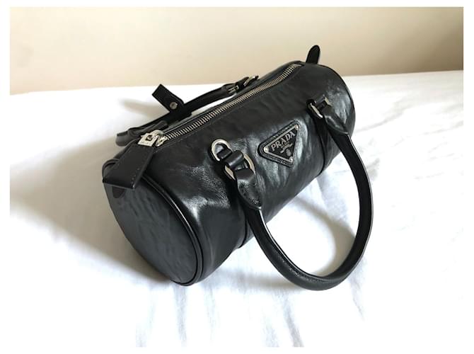 Borsa Barrel Prada in pelle nera Nero - vista 7